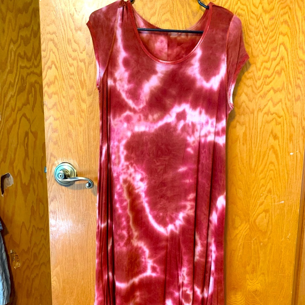 Asymmetrical tye-dye dress